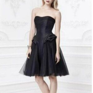 Truly Zac Posen Sz 6 (S) Strapless Tulle Net Full Skirt Dark Fairy WhimsyGoth
